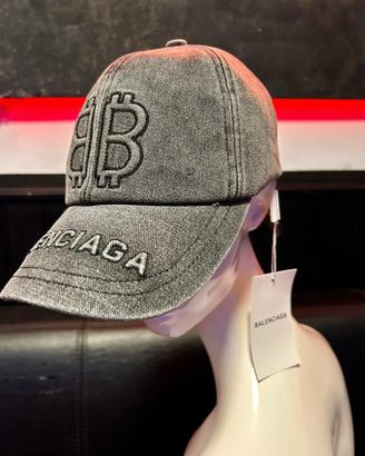Balenciaga BB paris cappello berretto, denim scuro