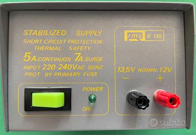 Alimentatore stabilizzato 13,5V/12V - 5A/7A