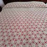 Coperta matrimoniale ecrù fatta a mano