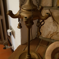 Lucerna ad olio in stile fiorentino in ottone