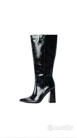 stivale nero lucido donna