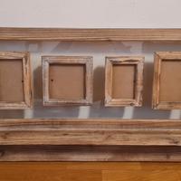 Mensola etnica in legno vetro con portafoto