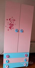 Mobile/guardaroba a due ante con cassettiera