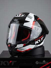 KYT R1R Carbone Zone Red casco integrale S