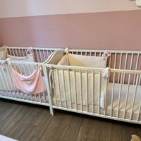 2 lettini culle Smagora Ikea+2 materassi