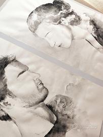 Coppia di acquarelli realizzati a mano 50*70 cm