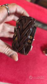 braccialetto pelle marrone