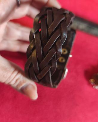 braccialetto pelle marrone