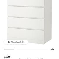 Cassettiera Malm 4 cassetti