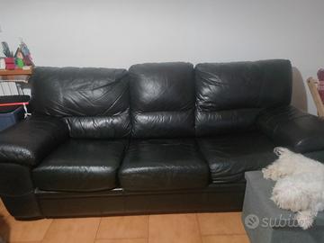 divano 3 posti più e a letto in pelle 