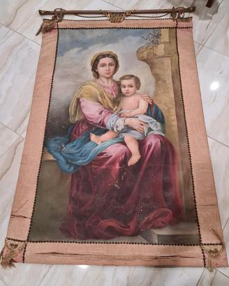 grande dipinto olio su tela madonna