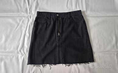 Gonna di jeans nera corta Hollister