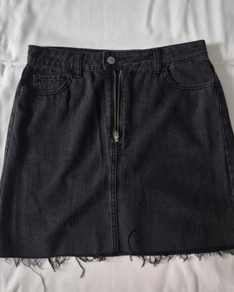 Gonna di jeans nera corta Hollister