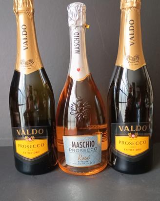Tre bottiglie di prosecco Doc