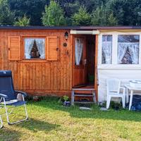 Roulotte con preingresso in legno