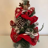 Albero Natale 🎄 renne e cuori ♥️ rossi in tessuto