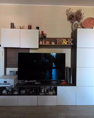 Parete Attrezzata Porta Tv Bianco Noce 
