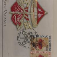 Francobolli e busta oroginali del Vaticano