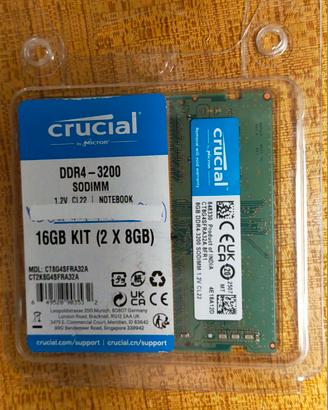 Crucial RAM DDR4 16GB Kit (2x8GB) 3200MHz