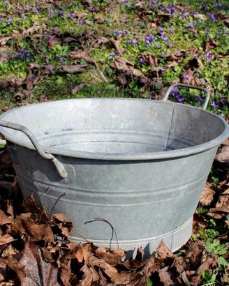 Tinozza Zinco Vintage 45x23cm - Fioriera Rustica