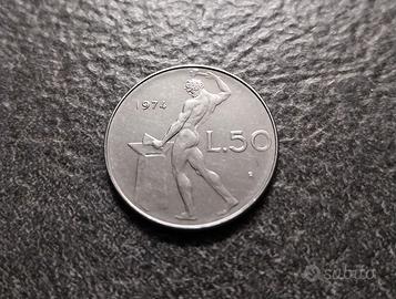 50 Lire 1974 1^ Tipo Vulcano Italia