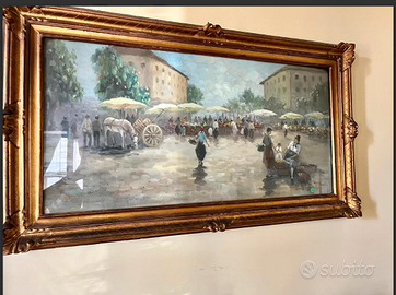 RARITA':DIPINTOolioTELAscenaMERCATOanni60C/CORNICE