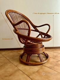 Poltrona di Design anni '70 in Bambù