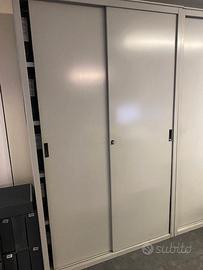 3 armadi ferro ufficio ante scorrevoli 4 ripiani