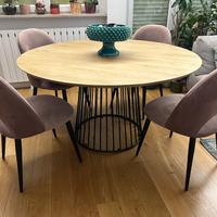 Tavolo rotondo in legno e ferro 140 cm