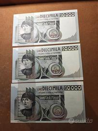 3 PZ banconote 10000 Andrea del castagno 