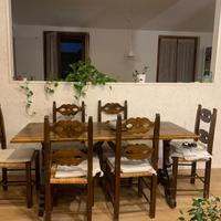 tavolo in legno massello fratino con 6 sedie