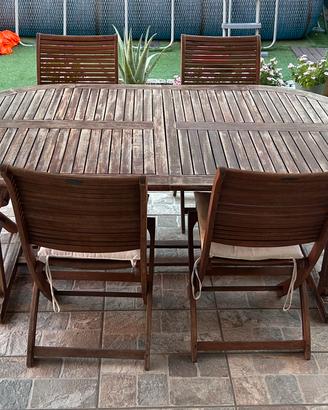 Tavolo in legno da giardino
