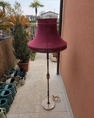Lampada da terra in ottone e onice anni '50