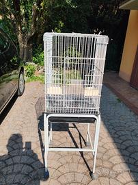voliera 75x44x42 cm con piedistallo 130cm