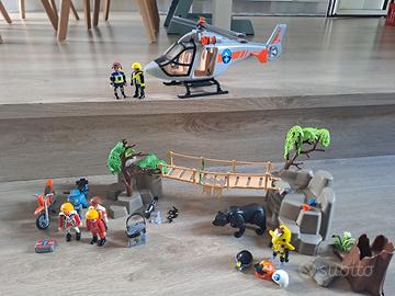 Playmobil Canyon salvataggio con elicottero