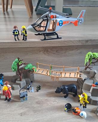 Playmobil Canyon salvataggio con elicottero