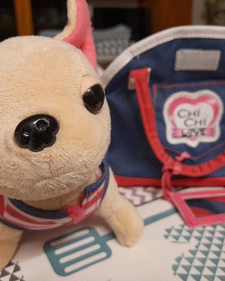 peluche cane con borsetta
