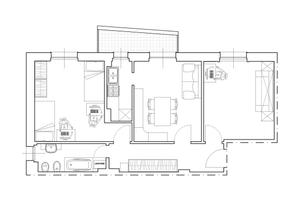 Camera singola in trilocale