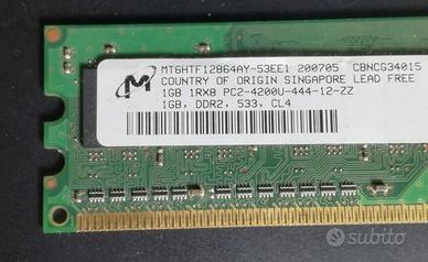 Memoria RAM Micron 1GB - DDR2 533Mhz PC2-4200U