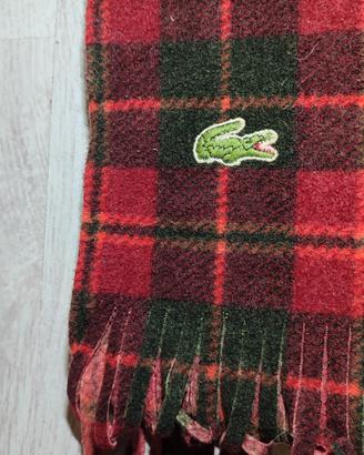 Sciarpa Lacoste In Lana A Quadretti Rossa E Nera