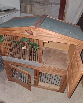 Gabbia per roditori 2 piani+casa doppia+ruota XL