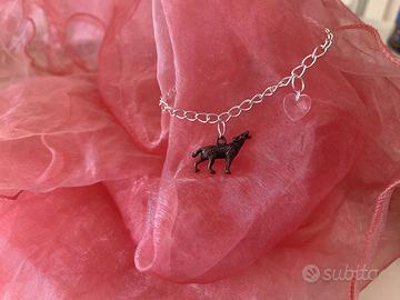 Bracciale Bella Edward Jacob ciondolo cuore lupo
