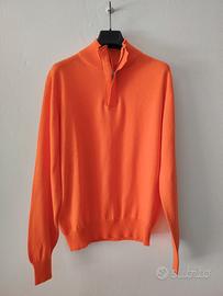 Maglia collo mezza zip cotone cashmere