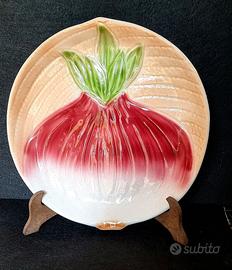 Grande piatto 30cm vintage in rilievo fatto a mano