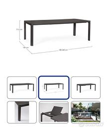 Tavolo in alluminio allungabile 180-240cm