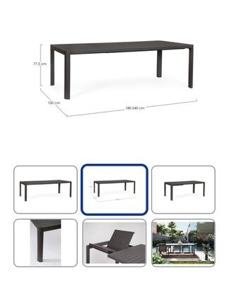 Tavolo in alluminio allungabile 180-240cm