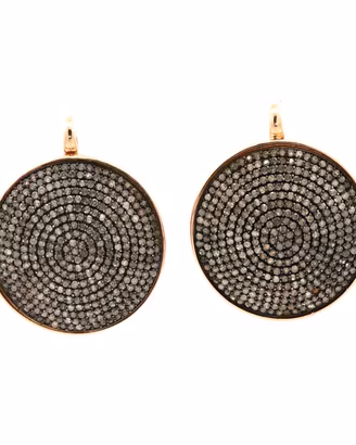 Orecchini Pavé Diamanti Fancy Gray Oro Rosa