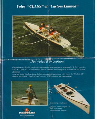 canoa yole class biposto vetroresina 