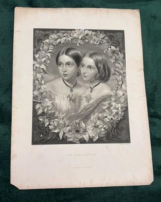 Incisione antica “The Royal Sisters”