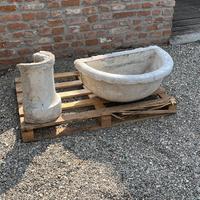 Lavatoio in granito con colonna da esterno